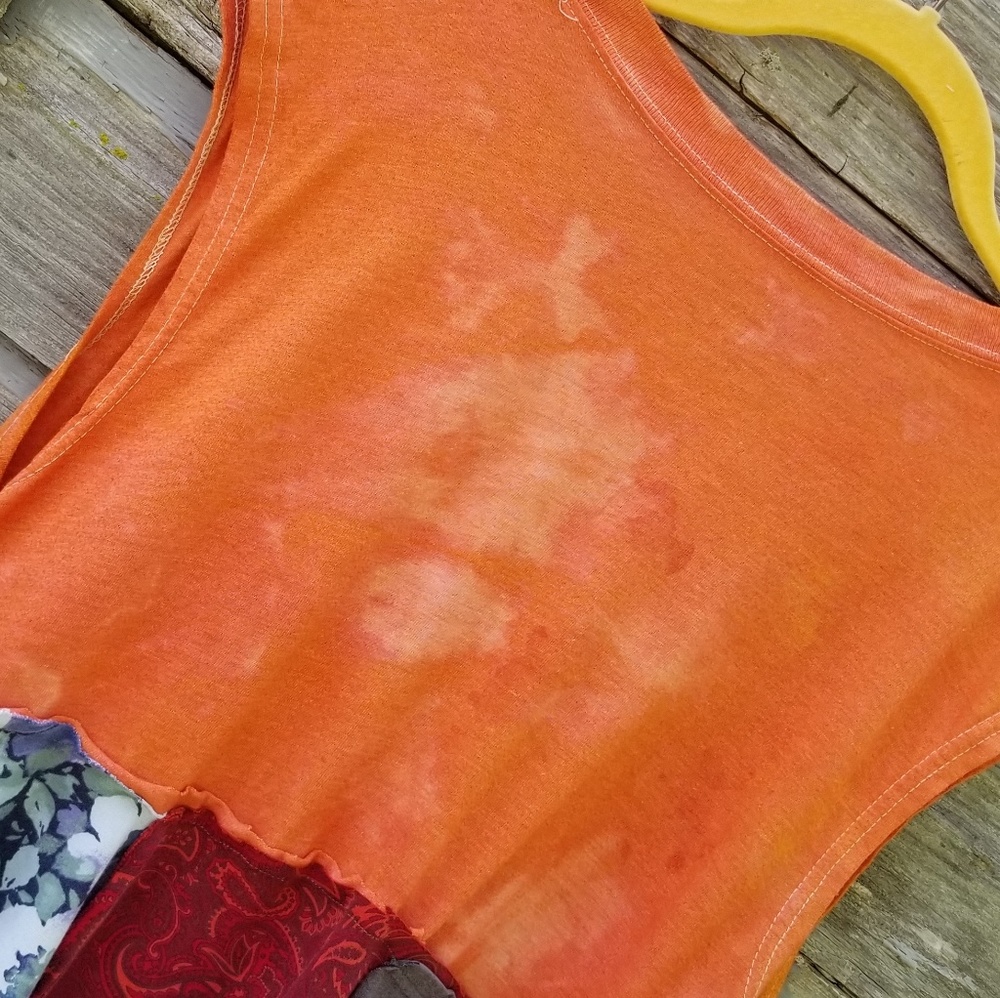 Boho Tye Dye Tshirt Unicorn Tunic Upcycled Handmade - Picture 4 of 6